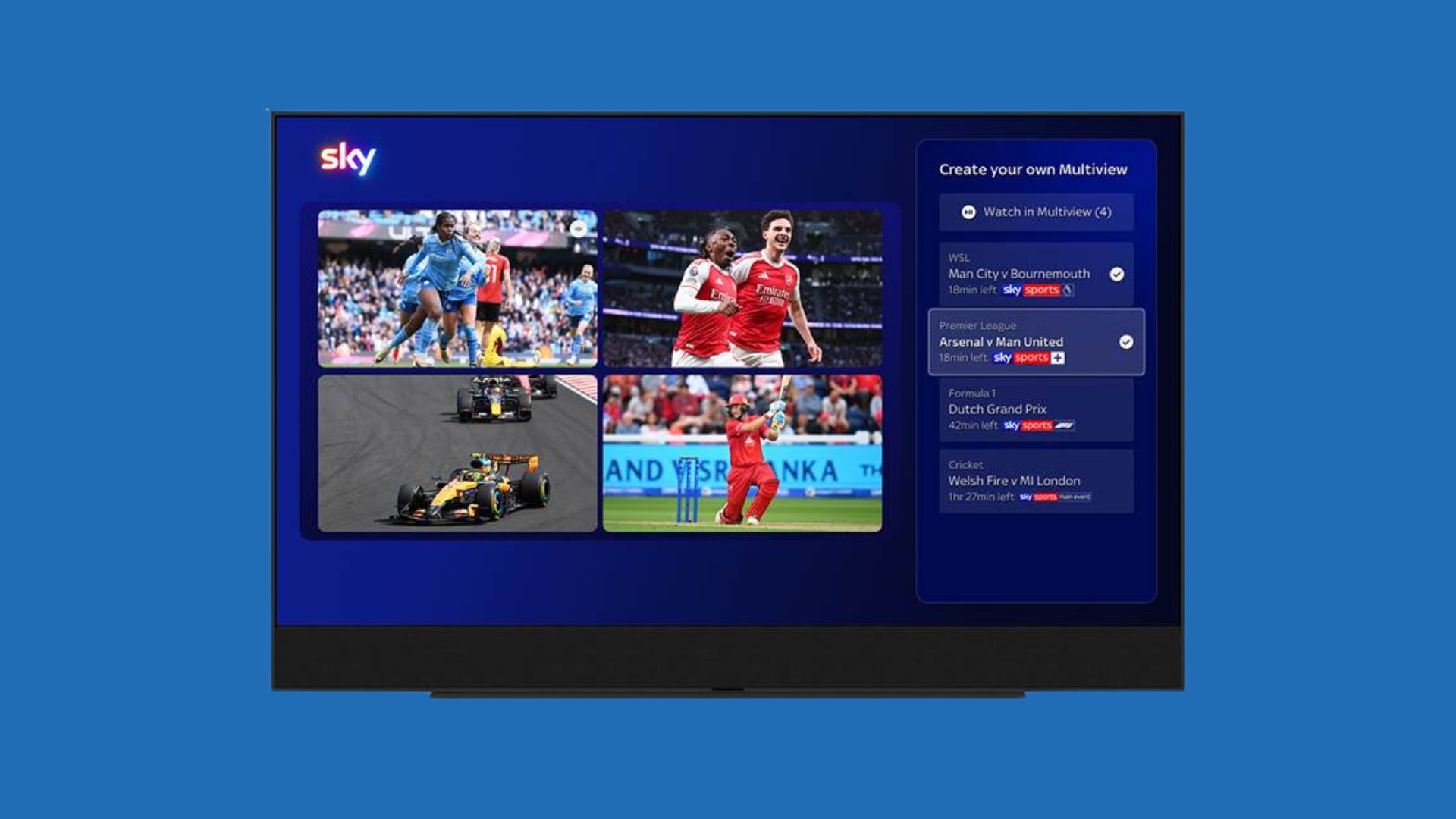 Sky Sports Multiview: How to Watch Four Live Games at Once This Premier League Season Sky Sports Premier League coverage on a television screen